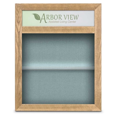 Outdoor Enclosed Combo Board,42x32,Satin Frame/Grey & Pumice